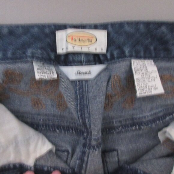 Talbots Womens Size 4 Petites Jeans Bootcut Blue 5-Pocket Stretch Embroidered - Picture 4 of 8